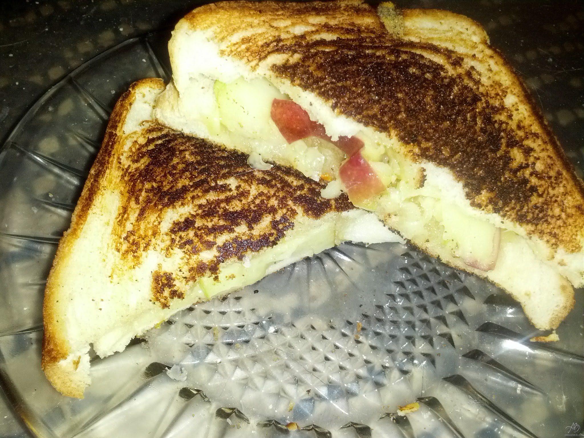 red macantosh apples gruyere swiss cheese with a drizzle of honey grill cheese